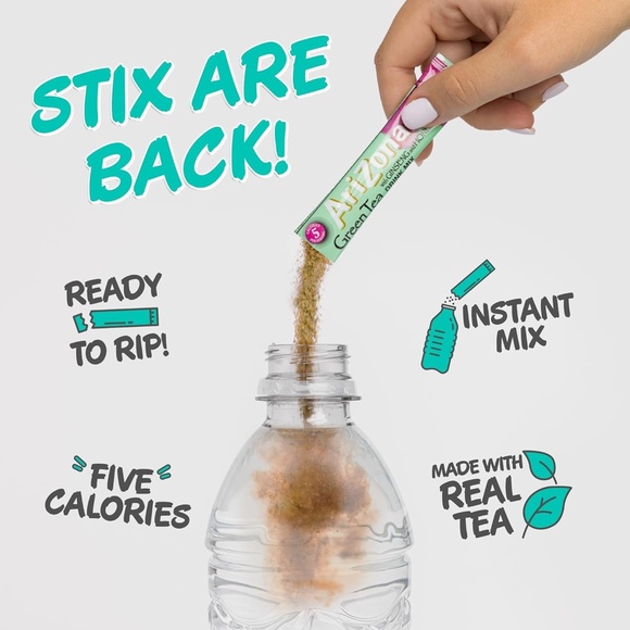 10 Boxes AriZona Green Tea with Ginseng & Honey - On-the-Go Powder Drink Mix - Picture 4 of 6